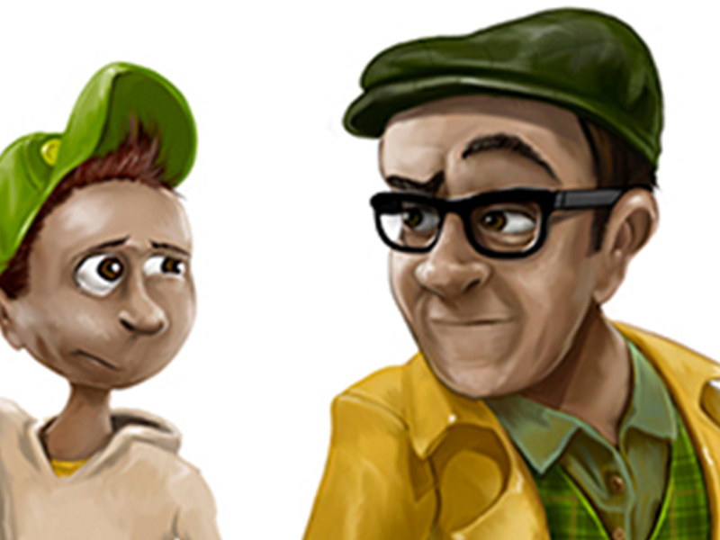 Digitaalinen kuvitus kirjailija Ilkka Mattilan nuortenkirja Mysteerinmurtajat hahmot.