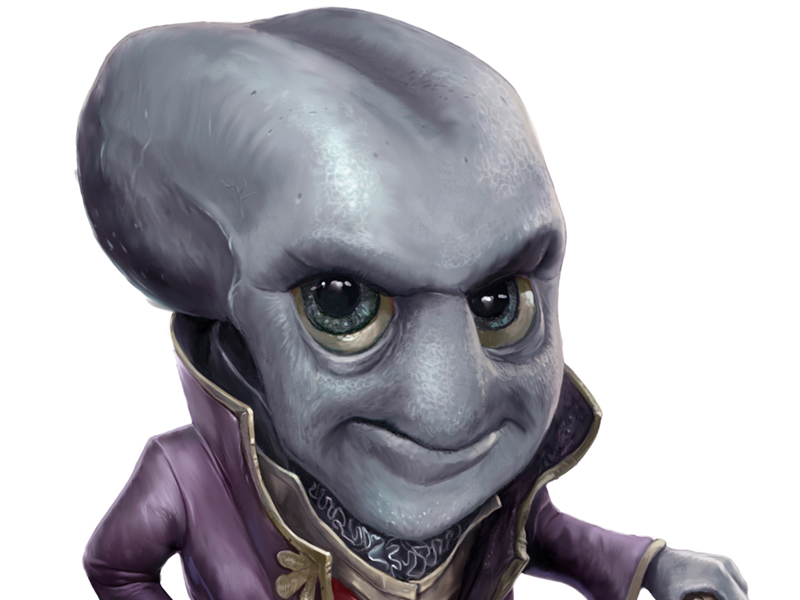 Digitaalinen hahmo kuvitus aiheena fiktiivinen hauska olio.