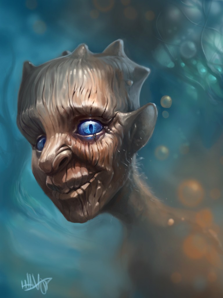 digital illustration of a friendly fantasy character